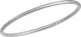 Sterling Silver 3 mm Twisted Bangle 7 1/2" Bracelet