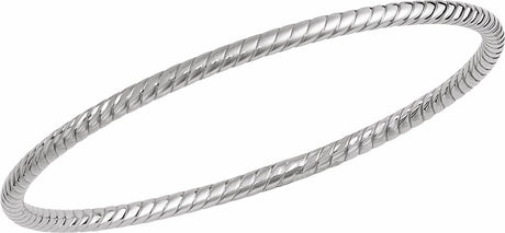 Sterling Silver 3 mm Twisted Bangle 7 1/2" Bracelet