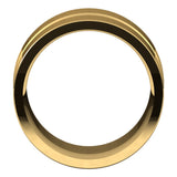 14K Yellow 12 mm Grooved Flat Comfort Fit Band