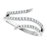 14K White Gold 1/5 CTW Natural Diamond Bypass Ring