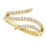 14K Yellow 1/5 CTW Natural Diamond Bypass Ring