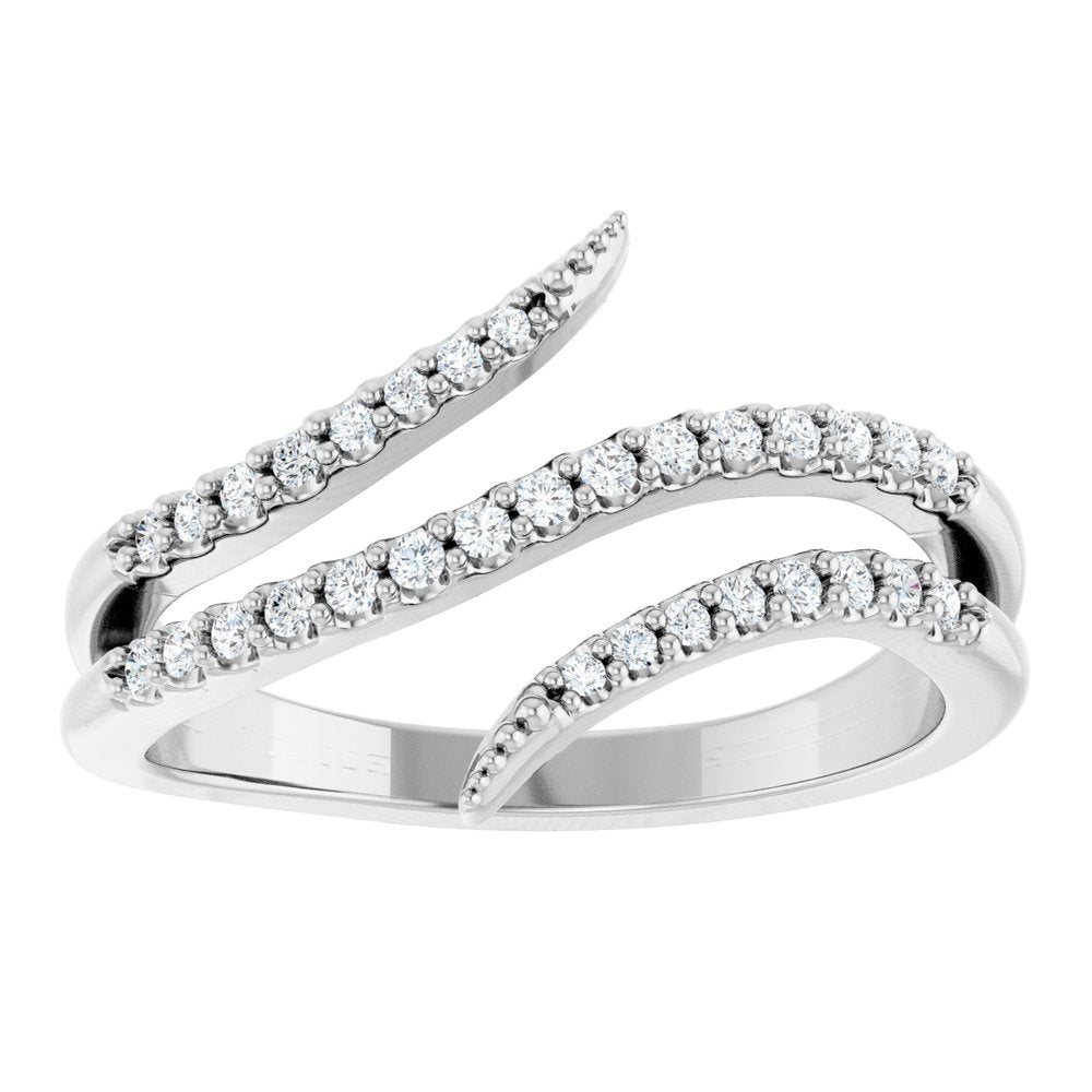 14K White Gold 1/5 CTW Natural Diamond Bypass Ring