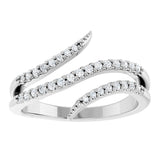 14K White Gold 1/5 CTW Natural Diamond Bypass Ring