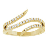 14K Yellow 1/5 CTW Natural Diamond Bypass Ring