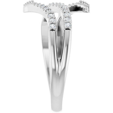 14K White Gold 1/5 CTW Natural Diamond Bypass Ring