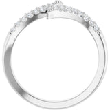 14K White Gold 1/5 CTW Natural Diamond Bypass Ring