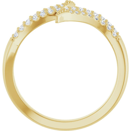 14K Yellow Gold 1/5 CTW Natural Diamond Bypass Ring