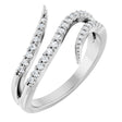 14K White Gold 1/5 CTW Natural Diamond Bypass Ring