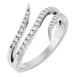 14K White Gold 1/5 CTW Natural Diamond Bypass Ring