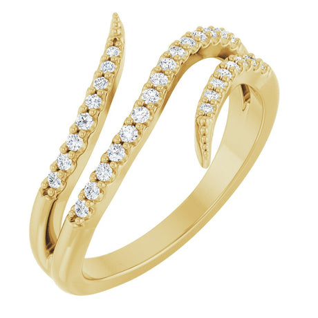 14K Yellow Gold 1/5 CTW Natural Diamond Bypass Ring