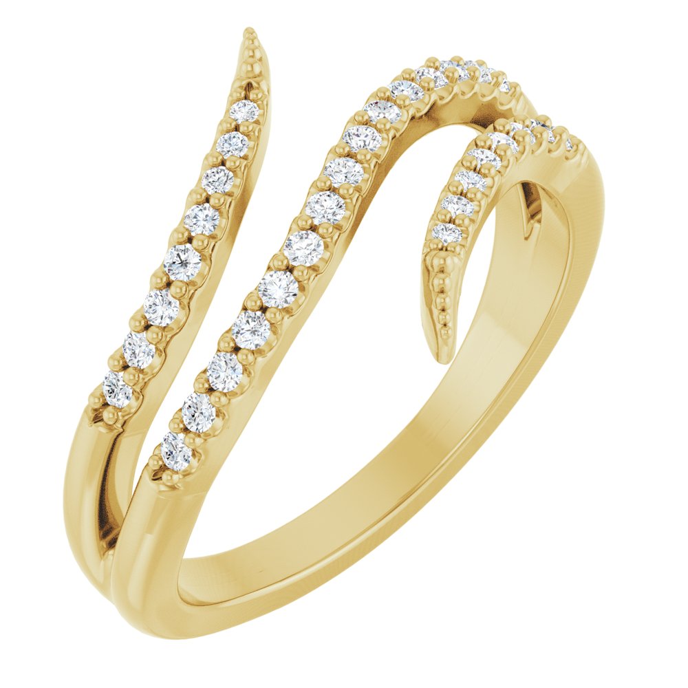14K Yellow 1/5 CTW Natural Diamond Bypass Ring