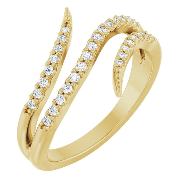 14K Yellow 1/5 CTW Natural Diamond Bypass Ring