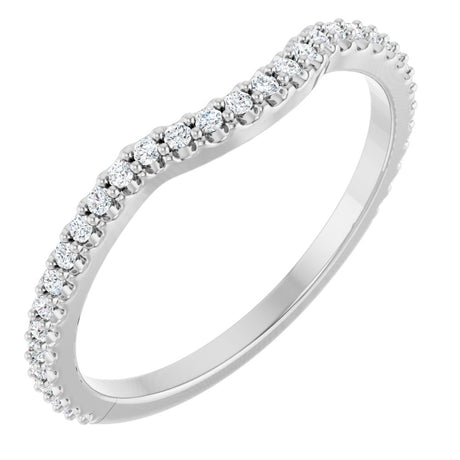 14K White 1/5 CTW Lab-Grown Diamond Contour Band