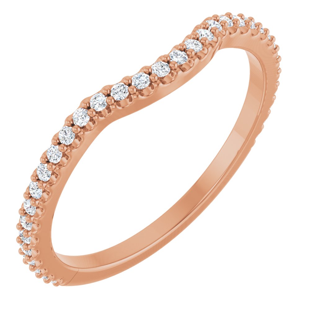 14K Rose Gold 1/5 CTW Natural Diamond Contour Band