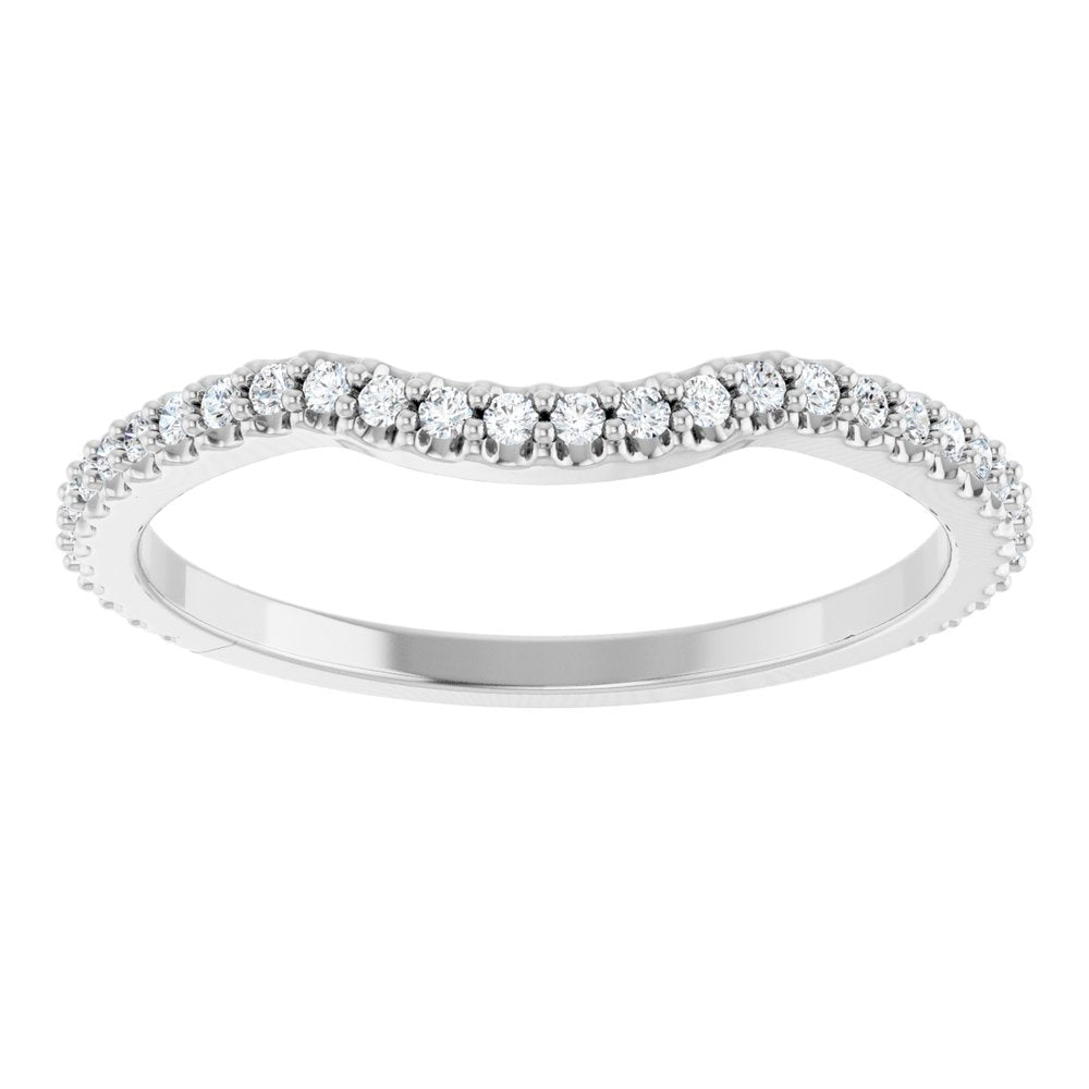 14K White 1/5 CTW Lab-Grown Diamond Contour Band