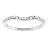 14K White 1/5 CTW Lab-Grown Diamond Contour Band