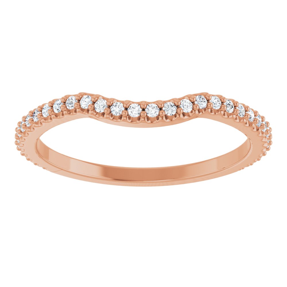 14K Rose Gold 1/5 CTW Natural Diamond Contour Band