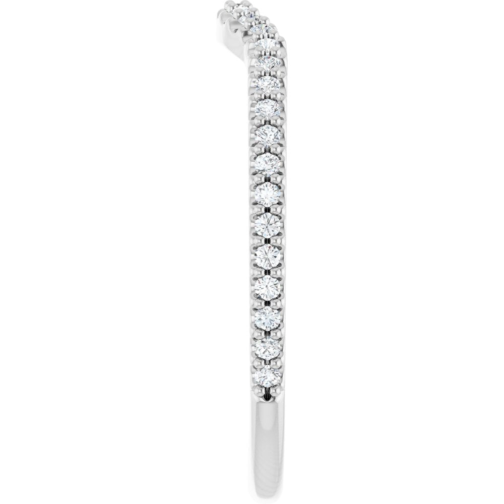 14K White 1/5 CTW Lab-Grown Diamond Contour Band