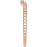 14K Rose Gold 1/5 CTW Natural Diamond Contour Band