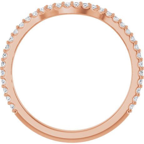 14K Rose Gold 1/5 CTW Natural Diamond Contour Band