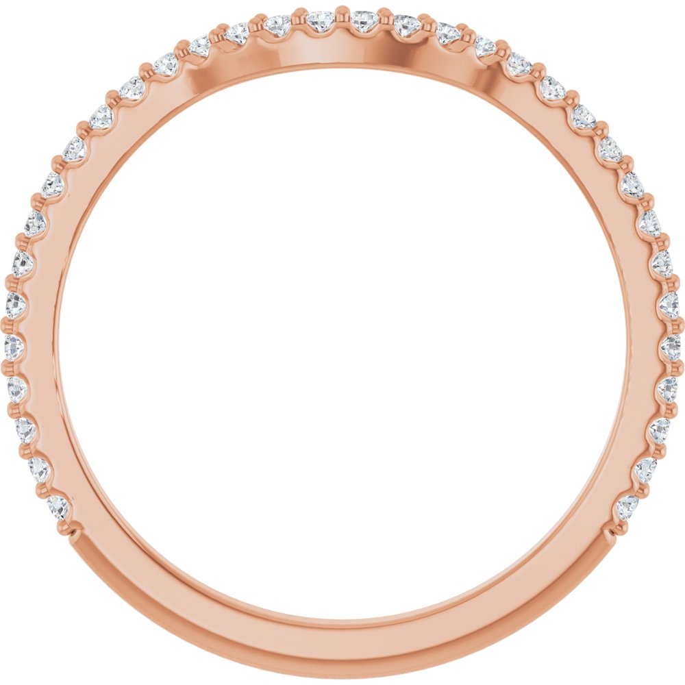 14K Rose Gold 1/5 CTW Natural Diamond Contour Band