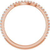 14K Rose Gold 1/5 CTW Natural Diamond Contour Band