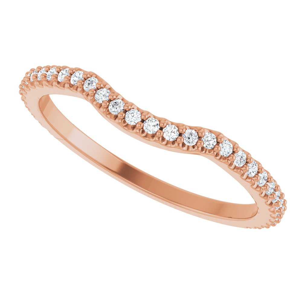 14K Rose Gold 1/5 CTW Natural Diamond Contour Band
