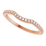 14K Rose Gold 1/5 CTW Natural Diamond Contour Band