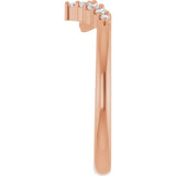 14K Rose Gold 1/5 Natural Diamond Contour Band