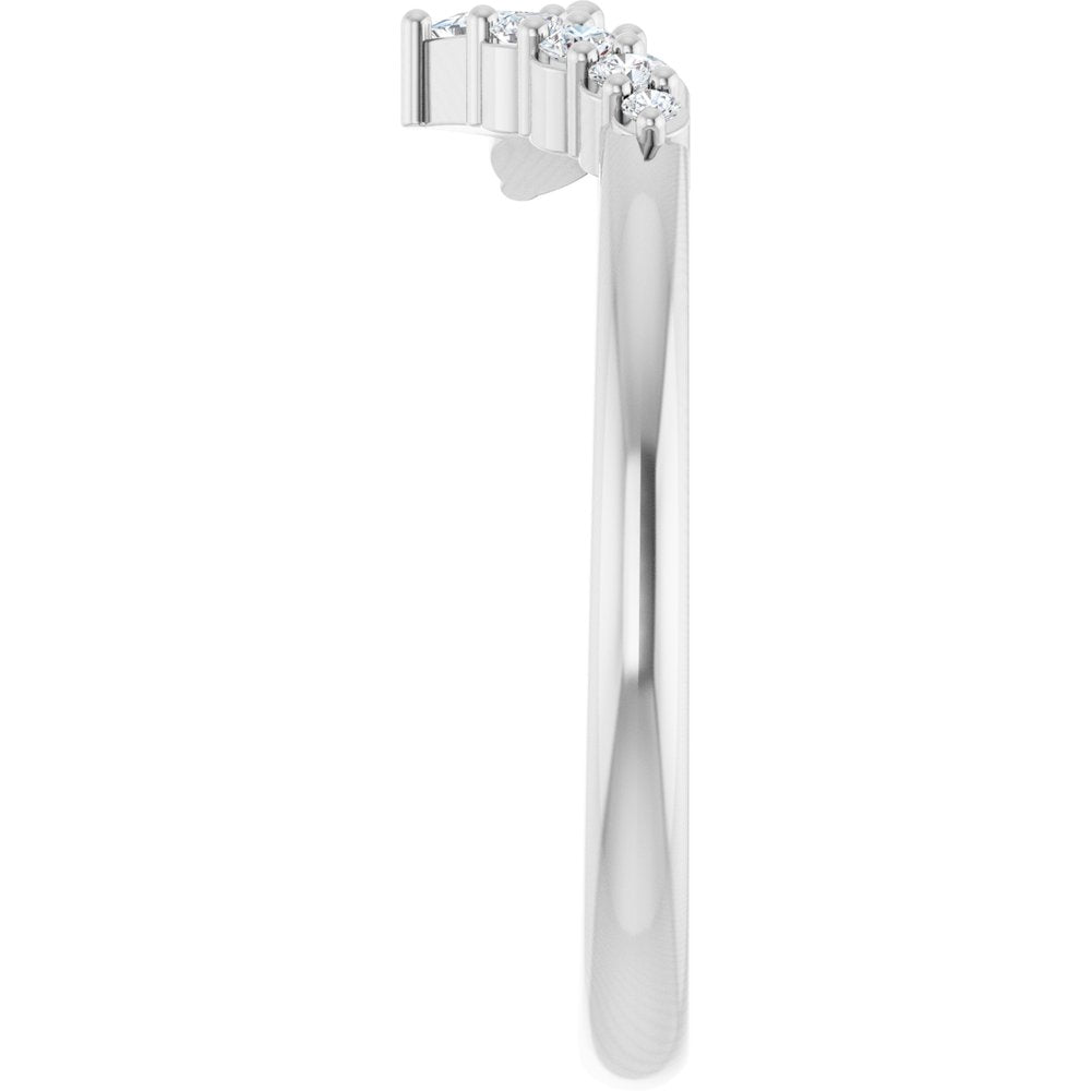 14K White Gold 1/5 CTW Lab-Grown Diamond Contour Band