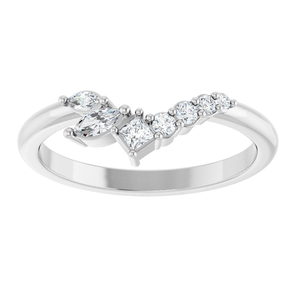 14K White Gold 1/5 CTW Lab-Grown Diamond Contour Band