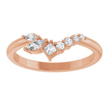 14K Rose Gold 1/5 Natural Diamond Contour Band