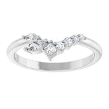 Platinum 1/5 Natural Diamond Contour Band