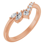 14K Rose Gold 1/5 Natural Diamond Contour Band