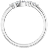 14K White 1/5 Natural Diamond Contour Band