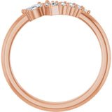 14K Rose Gold 1/5 Natural Diamond Contour Band