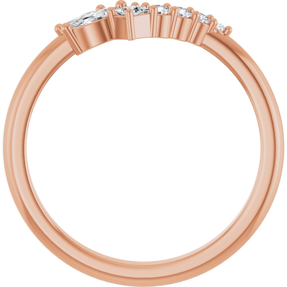 14K Rose Gold 1/5 Natural Diamond Contour Band