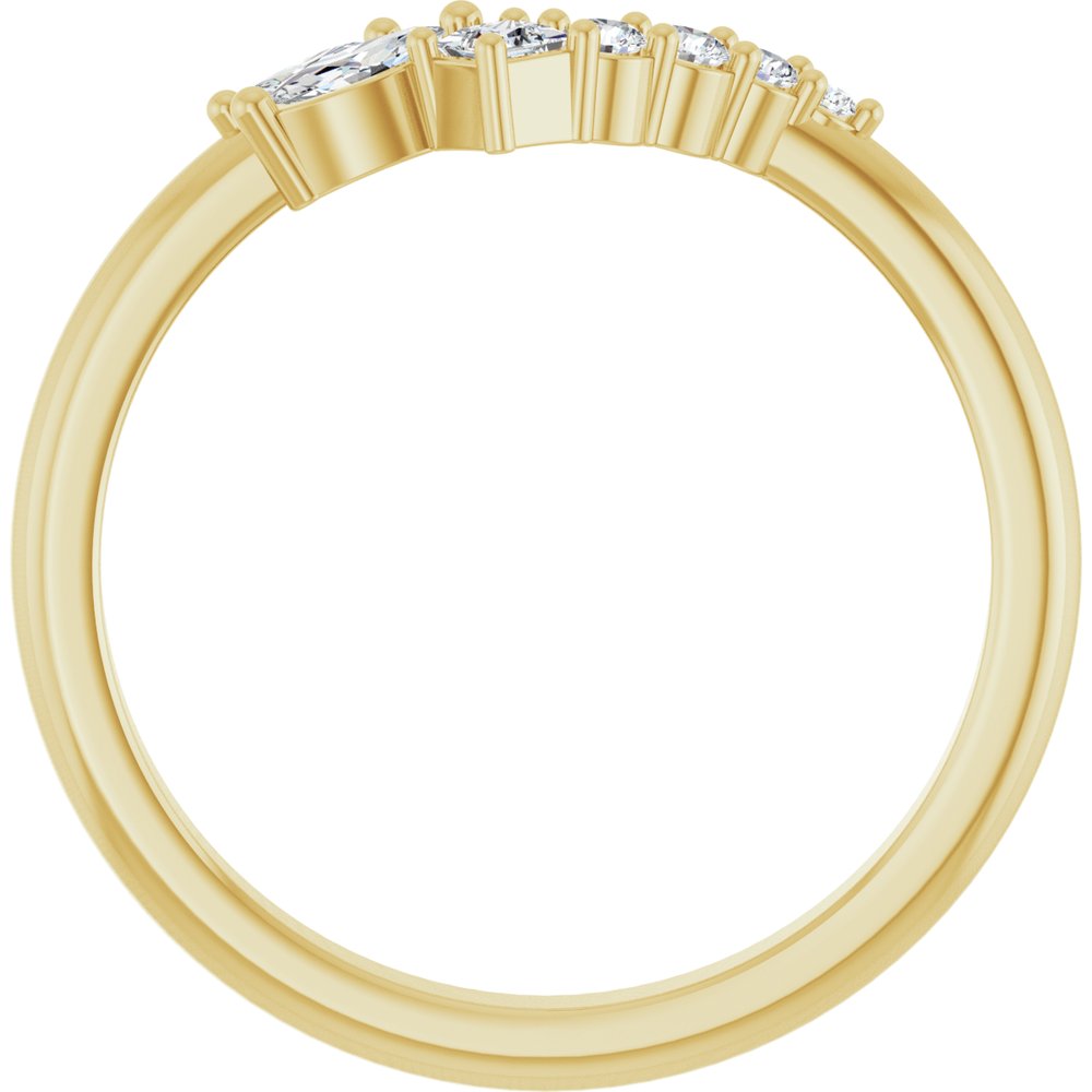14K Yellow Gold 1/5 CTW Lab-Grown Diamond Contour Band
