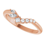 14K Rose Gold 1/5 Natural Diamond Contour Band