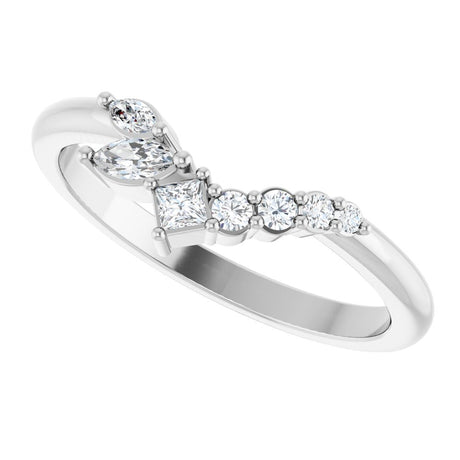 Platinum 1/5 Natural Diamond Contour Band