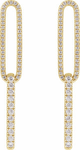 14K Yellow Gold 1/2 CTW Lab-Grown Diamond Elongated Link Earrings