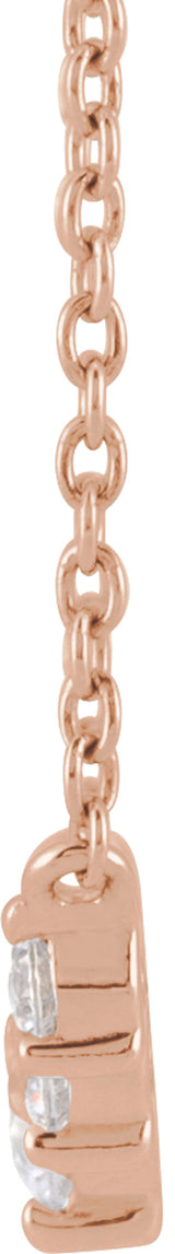 14K Rose 1/3 CTW Lab-Grown Diamond Graduated 18" Necklace