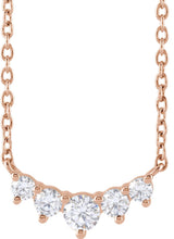 14K Rose Gold 1/3 CTW Lab-Grown Diamond Graduated 18" Necklace