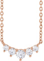 14K Rose Gold 1/3 CTW Lab-Grown Diamond Graduated 18" Necklace