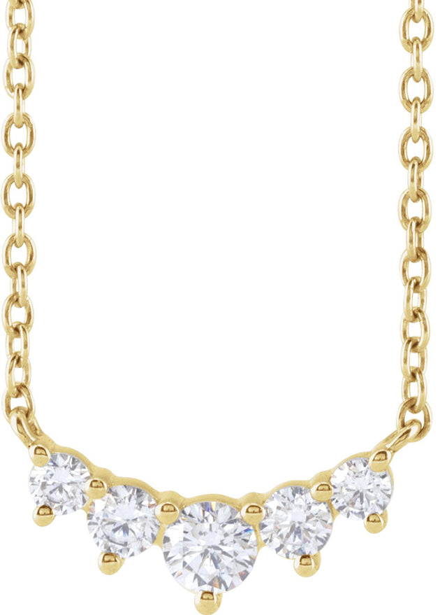 14K Yellow 1/3 CTW Lab-Grown Diamond Graduated 18" Necklace