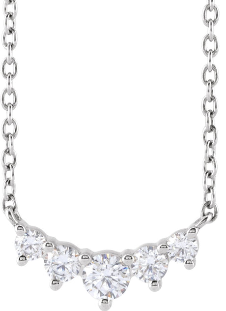 14K White 1/3 CTW Lab-Grown Diamond Graduated 18" Necklace