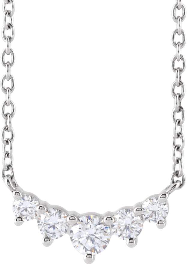 14K White 1/3 CTW Lab-Grown Diamond Graduated 18" Necklace