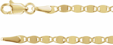 14K Yellow Gold 2.7 mm Mirror 7 1/2" Chain