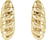 14K Yellow Rope Dome 15.3 mm Hoop Earrings