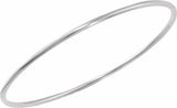 Sterling Silver 2 mm Bangle 7 1/2" Bracelet